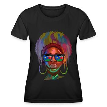 South Sudan - Women's Functional T-Shirt - black - Front - AI Model Female 172 light (172cm)