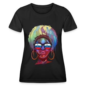 Slowenien - Frauen Funktions-T-Shirt - Schwarz - Vorne - AI Model Female 172 light (172cm)