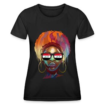 Irak - T-shirt sport Femme - noir - Devant - AI Model Female 172 light (172cm)