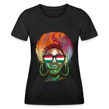 Hongrie - T-shirt sport Femme - noir - Devant - AI Model Female 172 light (172cm)