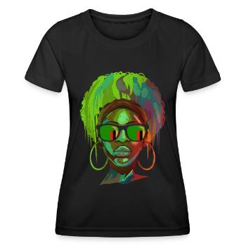 Sambia - Frauen Funktions-T-Shirt - Schwarz - Vorne - AI Model Female 172 light (172cm)