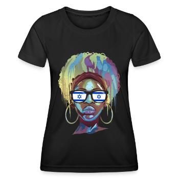 Israel - Frauen Funktions-T-Shirt - Schwarz - Vorne - AI Model Female 172 light (172cm)