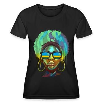 Ruanda - Frauen Funktions-T-Shirt - Schwarz - Vorne - AI Model Female 172 light (172cm)