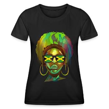 Jamaïque - T-shirt sport Femme - noir - Devant - AI Model Female 172 light (172cm)