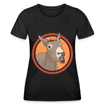 Donkey Donkey Owner, Donkey Lover, Donkey Gift - Women's Functional T-Shirt - black - Front - AI Model Female 172 light (172cm)