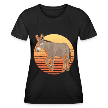 Donkey Donkey Donkey Owner Donkey Lover Gift - Women's Functional T-Shirt - black - Front - AI Model Female 172 light (172cm)