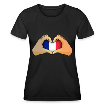 Frankreich - Frauen Funktions-T-Shirt - Schwarz - Vorne - AI Model Female 172 light (172cm)
