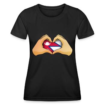 Nepal - Frauen Funktions-T-Shirt - Schwarz - Vorne - AI Model Female 172 light (172cm)