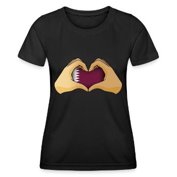 Katar - Frauen Funktions-T-Shirt - Schwarz - Vorne - AI Model Female 172 light (172cm)