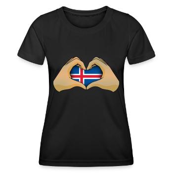 Islande - T-shirt sport Femme - noir - Devant - AI Model Female 172 light (172cm)