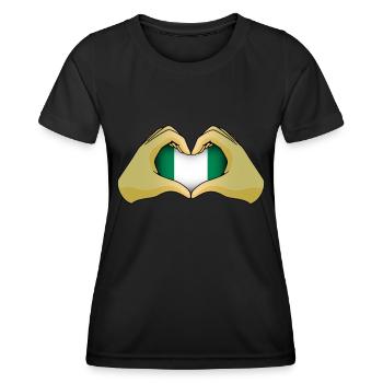 Nigeria - Frauen Funktions-T-Shirt - Schwarz - Vorne - AI Model Female 172 light (172cm)