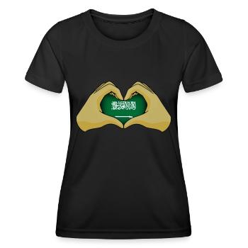 Saudi-Arabien - Frauen Funktions-T-Shirt - Schwarz - Vorne - AI Model Female 172 light (172cm)