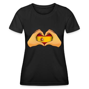 Spanien - Frauen Funktions-T-Shirt - Schwarz - Vorne - AI Model Female 172 light (172cm)
