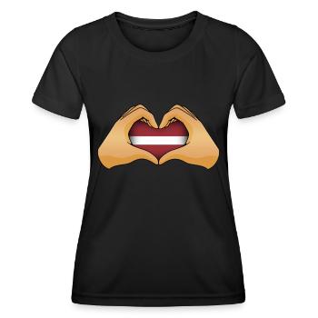 Lettonie - T-shirt sport Femme - noir - Devant - AI Model Female 172 light (172cm)