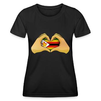 Zimbabwe - T-shirt sport Femme - noir - Devant - AI Model Female 172 light (172cm)
