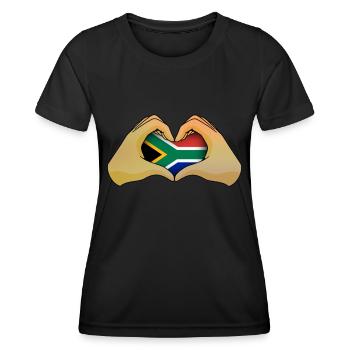 South Africa - Women's Functional T-Shirt - black - Front - AI Model Female 172 light (172cm)