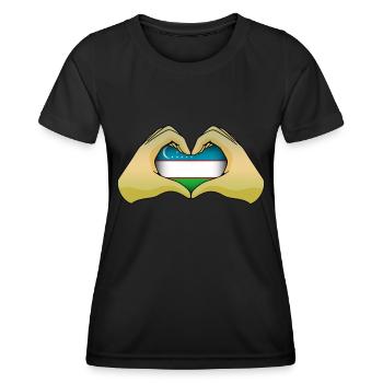 Usbekistan - Frauen Funktions-T-Shirt - Schwarz - Vorne - AI Model Female 172 light (172cm)