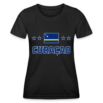 Curaçao - Frauen Funktions-T-Shirt - Schwarz - Vorne - AI Model Female 172 light (172cm)
