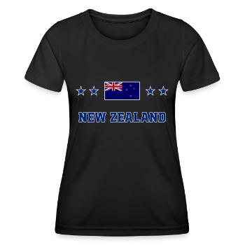 Neuseeland - Frauen Funktions-T-Shirt - Schwarz - Vorne - AI Model Female 172 light (172cm)
