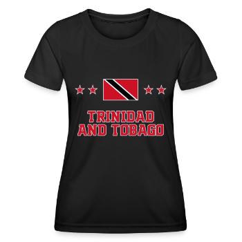 Trinité et Tobago - T-shirt sport Femme - noir - Devant - AI Model Female 172 light (172cm)