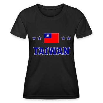 Taiwan - Frauen Funktions-T-Shirt - Schwarz - Vorne - AI Model Female 172 light (172cm)
