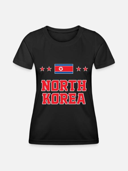 Nordkorea - Frauen Funktions-T-Shirt - Schwarz