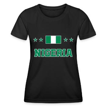 Nigeria - Frauen Funktions-T-Shirt - Schwarz - Vorne - AI Model Female 172 light (172cm)