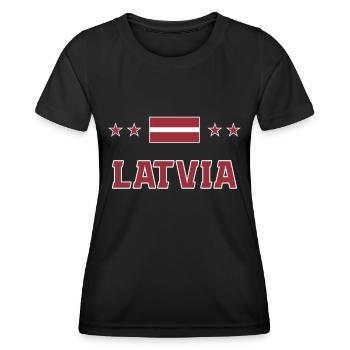 Lettonie - T-shirt sport Femme - noir - Devant - AI Model Female 172 light (172cm)