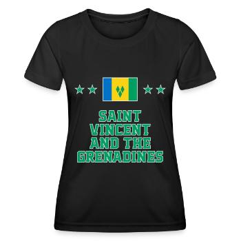 St. Vincent und die Grenadinen - Frauen Funktions-T-Shirt - Schwarz - Vorne - AI Model Female 172 light (172cm)