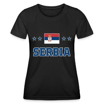 Serbien - Frauen Funktions-T-Shirt - Schwarz - Vorne - AI Model Female 172 light (172cm)