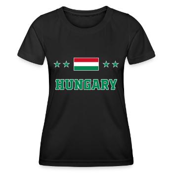 Hongrie - T-shirt sport Femme - noir - Devant - AI Model Female 172 light (172cm)