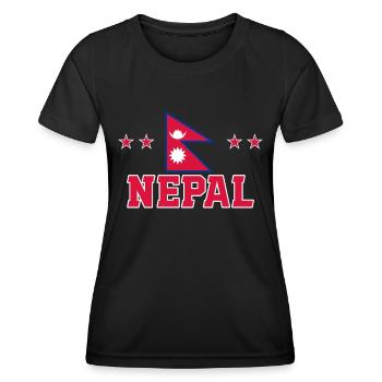 Nepal - Frauen Funktions-T-Shirt - Schwarz - Vorne - AI Model Female 172 light (172cm)
