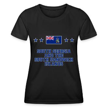 Géorgie du Sud et les îles Sandwich du Sud - T-shirt sport Femme - noir - Devant - AI Model Female 172 light (172cm)