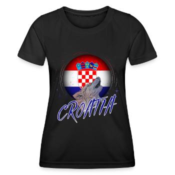 Kroatien - Frauen Funktions-T-Shirt - Schwarz - Vorne - AI Model Female 172 light (172cm)