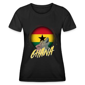 Ghana - T-shirt sport Femme - noir - Devant - AI Model Female 172 light (172cm)