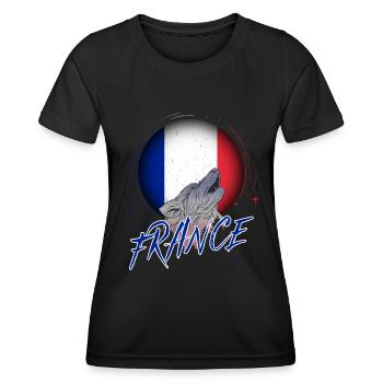 Frankreich - Frauen Funktions-T-Shirt - Schwarz - Vorne - AI Model Female 172 light (172cm)
