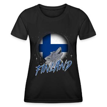 Finnland - Frauen Funktions-T-Shirt - Schwarz - Vorne - AI Model Female 172 light (172cm)