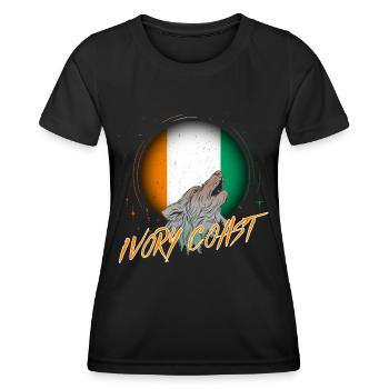 Côte d'Ivoire - T-shirt sport Femme - noir - Devant - AI Model Female 172 light (172cm)