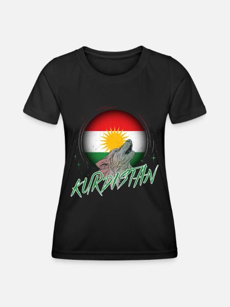 Kurdistan - Frauen Funktions-T-Shirt - Schwarz