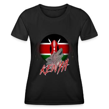 Kenia - Frauen Funktions-T-Shirt - Schwarz - Vorne - AI Model Female 172 light (172cm)