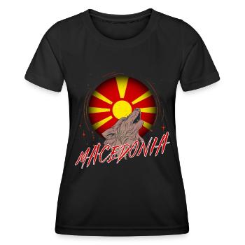 Macédoine - T-shirt sport Femme - noir - Devant - AI Model Female 172 light (172cm)