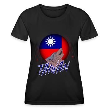 Taiwan - Frauen Funktions-T-Shirt - Schwarz - Vorne - AI Model Female 172 light (172cm)