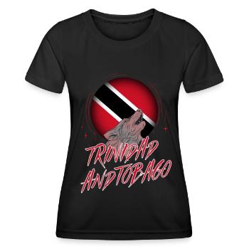 Trinité et Tobago - T-shirt sport Femme - noir - Devant - AI Model Female 172 light (172cm)