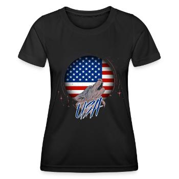 USA - Frauen Funktions-T-Shirt - Schwarz - Vorne - AI Model Female 172 light (172cm)