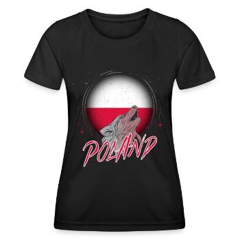 Polen - Frauen Funktions-T-Shirt - Schwarz - Vorne - AI Model Female 172 light (172cm)
