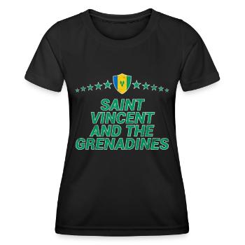 St. Vincent und die Grenadinen - Frauen Funktions-T-Shirt - Schwarz - Vorne - AI Model Female 172 light (172cm)