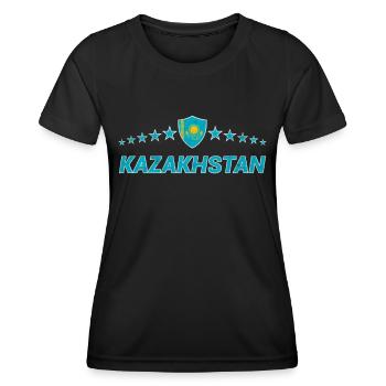 Kazakhstan - T-shirt sport Femme - noir - Devant - AI Model Female 172 light (172cm)