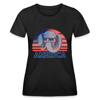 Amérique du Nord - T-shirt sport Femme - noir - Devant - AI Model Female 172 light (172cm)