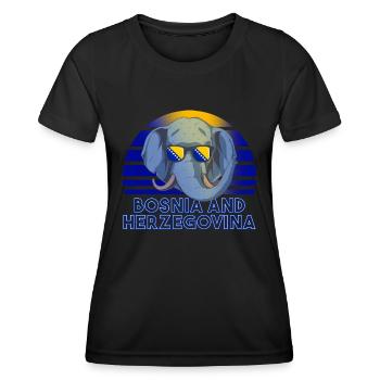 Bosnia and Herzegovina - Women's Functional T-Shirt - black - Front - AI Model Female 172 light (172cm)