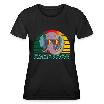 Cameroun - T-shirt sport Femme - noir - Devant - AI Model Female 172 light (172cm)